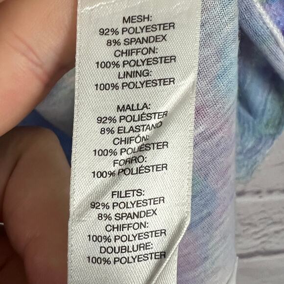 Chico's Womens L 12/14 Artsy Boho Resortwear Colorful Y2K Abstract Poncho Tunic - Picture 8 of 11